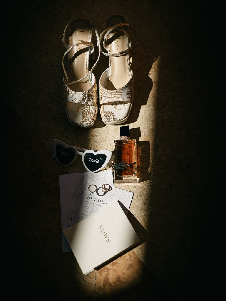 Wedding vows & bridal accessories detail