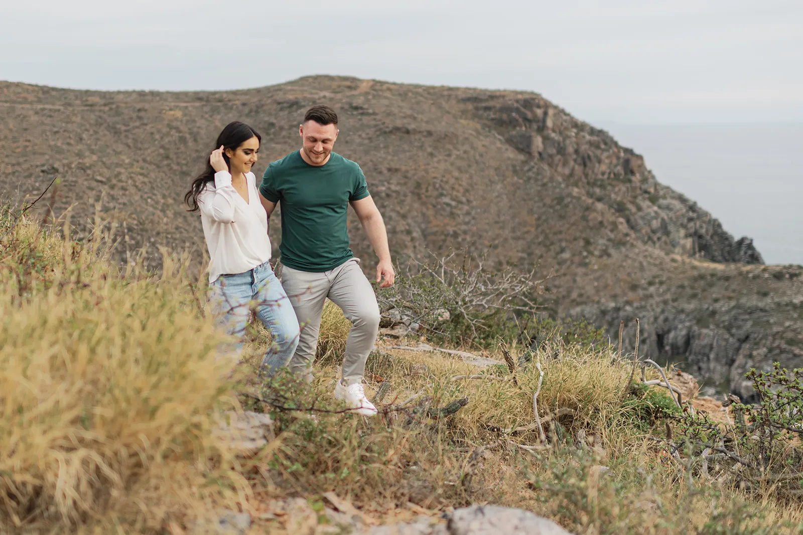 Punta Lobos engagement portraits of Janae and Wolf — Carlos Plazola