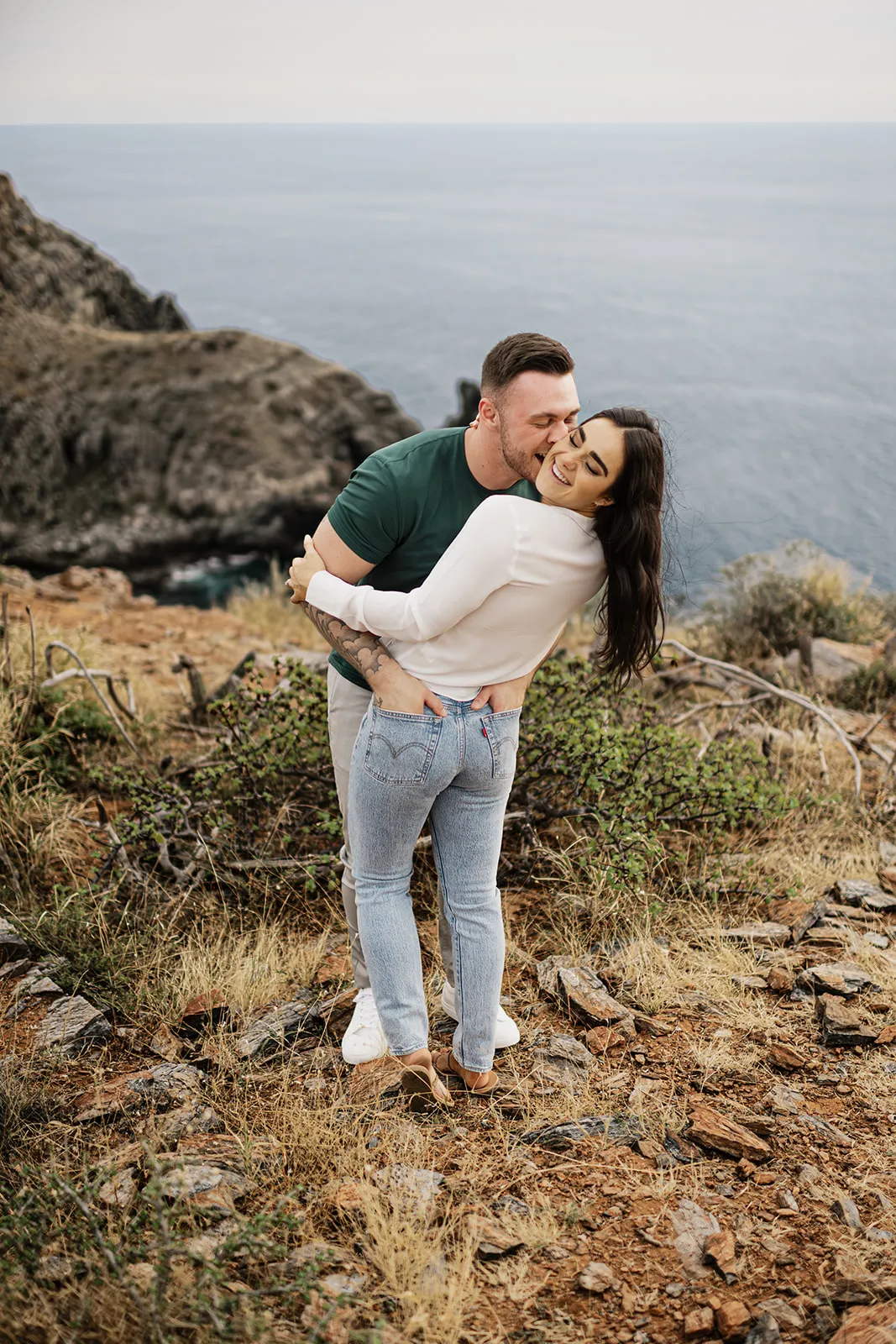 Janae and Wolf on the Pacific coast at Punta Lobos — Carlos Plazola