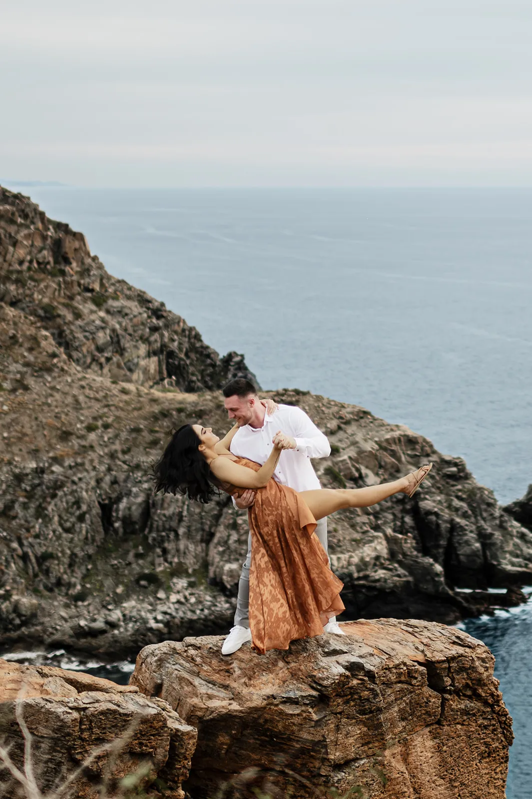 Punta Lobos engagement portraits of Janae and Wolf — Carlos Plazola