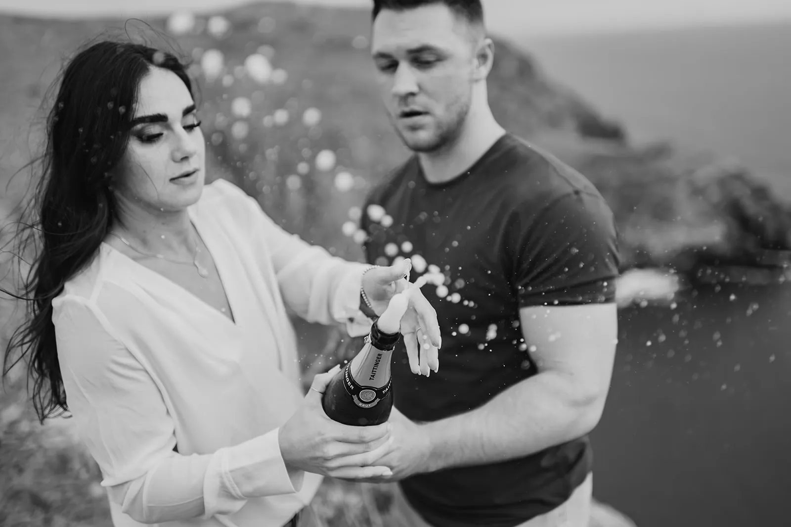 Janae and Wolf on the Pacific coast at Punta Lobos — Carlos Plazola